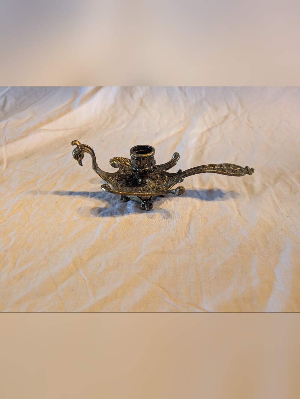 2/60$ Vintage Made In Italy Brass Peacock-Handled Candle Holder